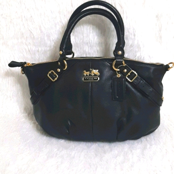 Coach Handbags - Coach black leather Madison satchel bag